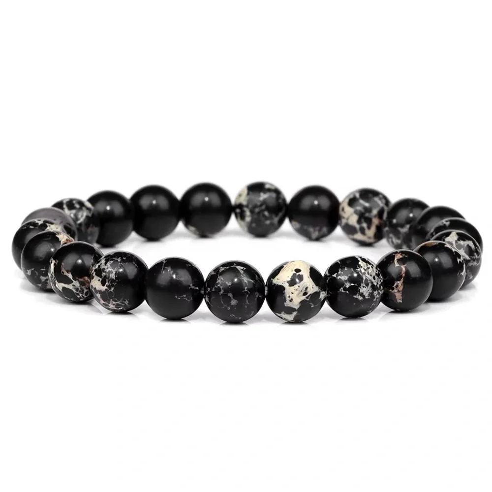 🆕New Black Sea Sediment Gemstone Bracelet - 8mm - Picture 2 of 2